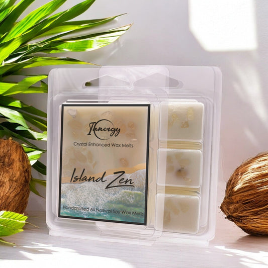 Island Zen Crystal-Enhanced Premium Coconut-Soy Wax Melts - Tampa Home & Garden Store