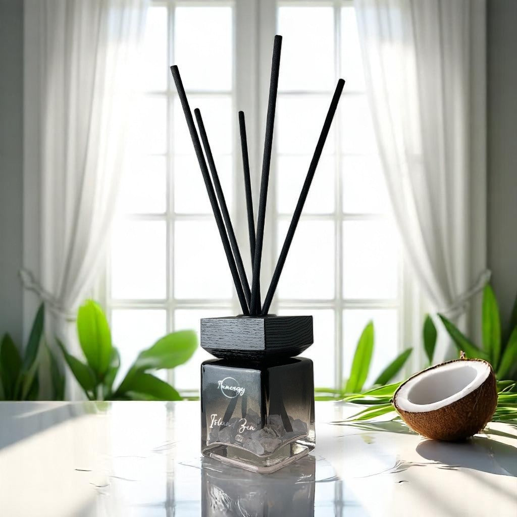 Island Zen Crystal-Enhanced Reed Oil Diffuser, 100ml - Tampa Home & Garden Store