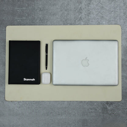Ivory Elegance Leather Desk Mat + Mouse Pad - Tampa Home & Garden Store