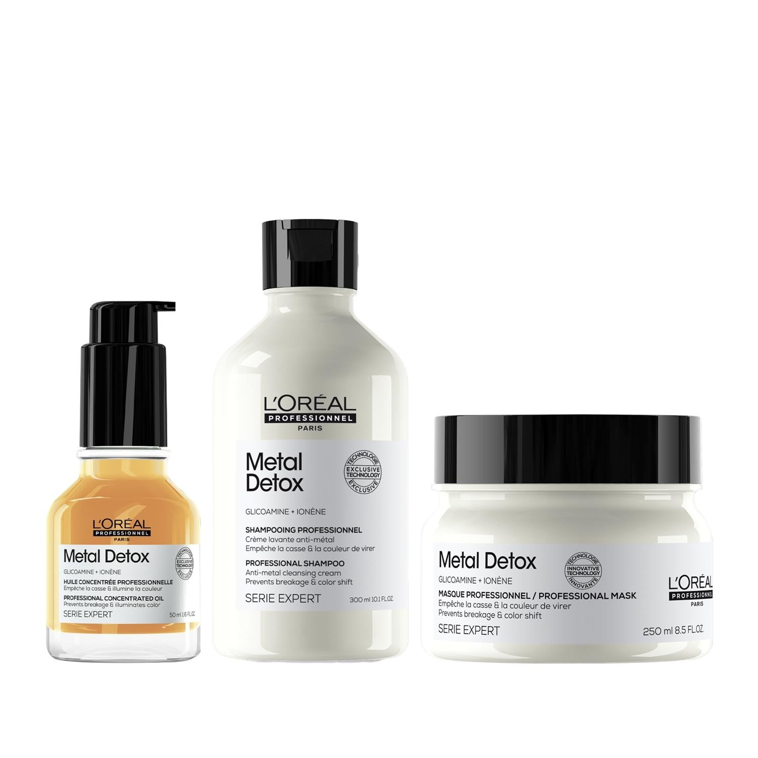 Metal Detox set: L’Oréal Professionnel shampoo, detox oil, and professional mask on Tampa Home & Garden Store