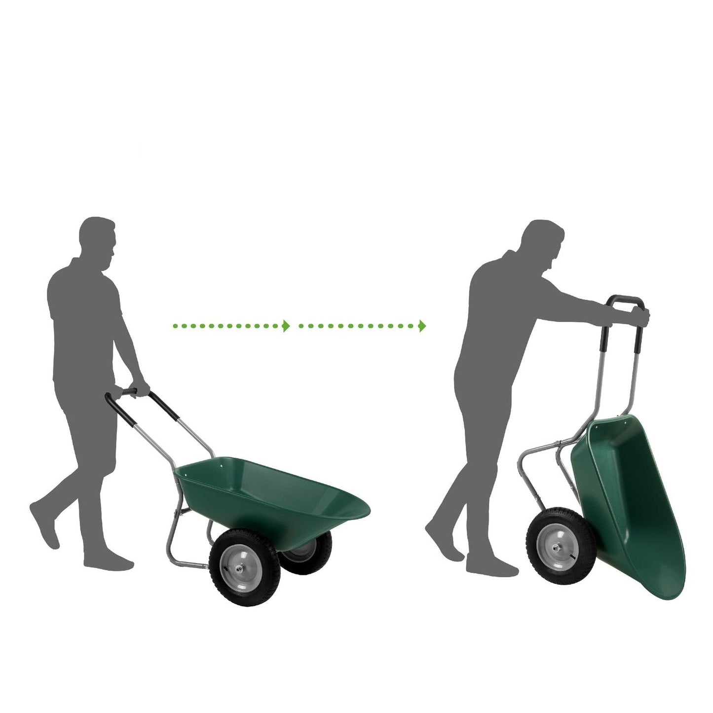 Carretilla multipropósito de 2 ruedas de uso rudo a prueba de óxido - Verde