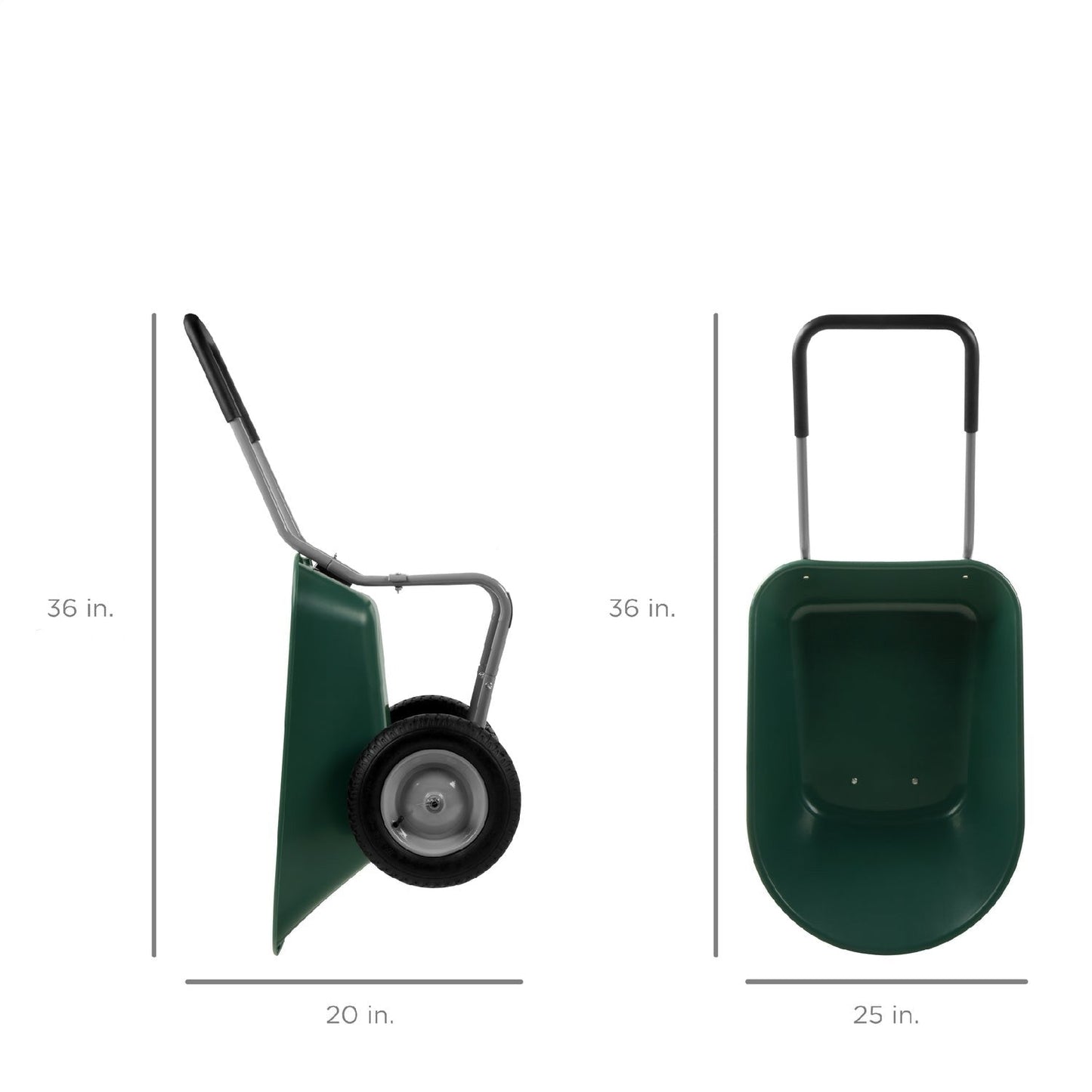 Carretilla multipropósito de 2 ruedas de uso rudo a prueba de óxido - Verde