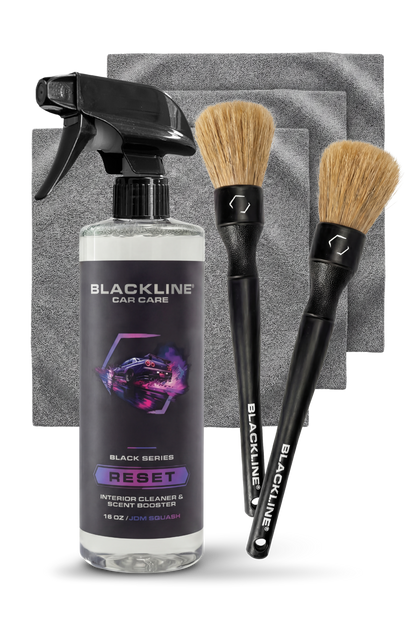 Blackline Reset interior cleaner & scent booster kit with microfiber towels and brushes on Tampa Home & Garden Store