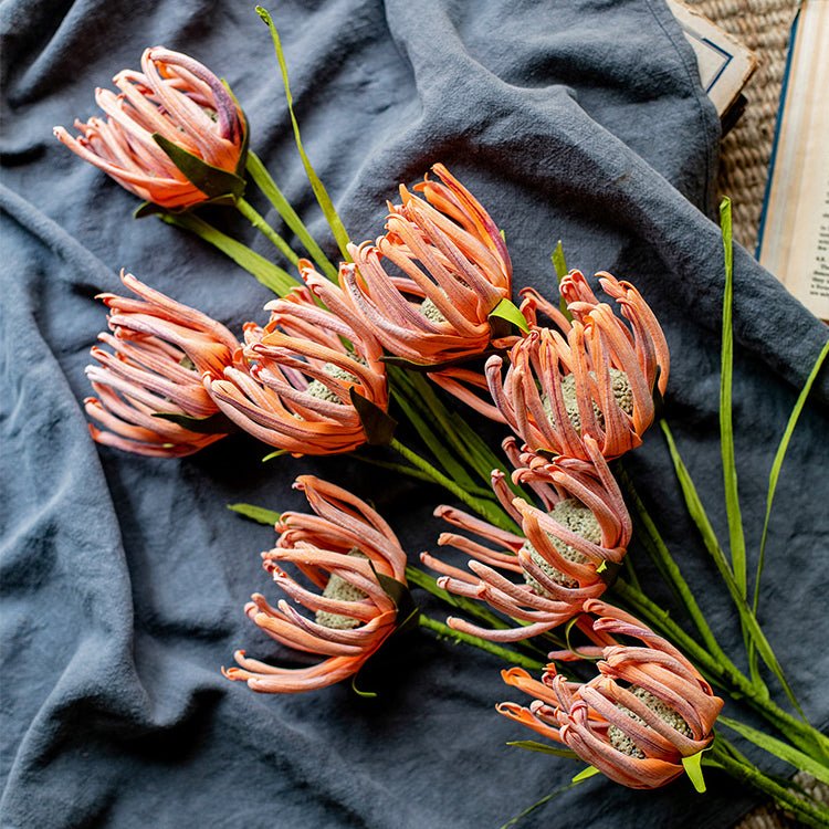 Faux Silk Colored Art Sunflower Stem 39in tall, six peach-orange stems RusticReach on Tampa Home & Garden Store
