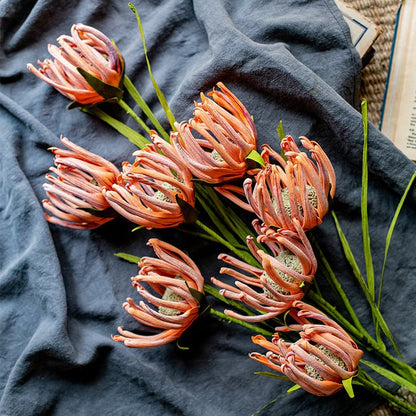 Faux Silk Colored Art Sunflower Stem 39in tall, six peach-orange stems RusticReach on Tampa Home & Garden Store