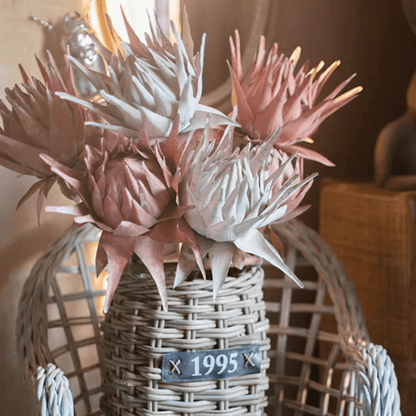 Artificial artichoke stems in pink and gray tones, 37 in tall, RusticReach on Tampa Home & Garden Store