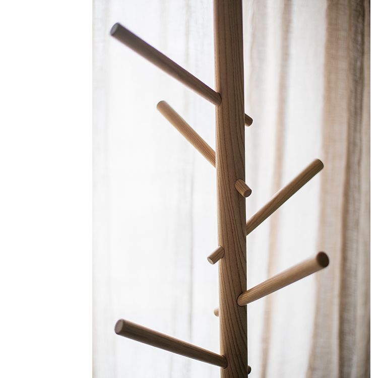 Ash Wood Coat Rack by RusticReach with natural finish and multiple pegs on Tampa Home & Garden Store