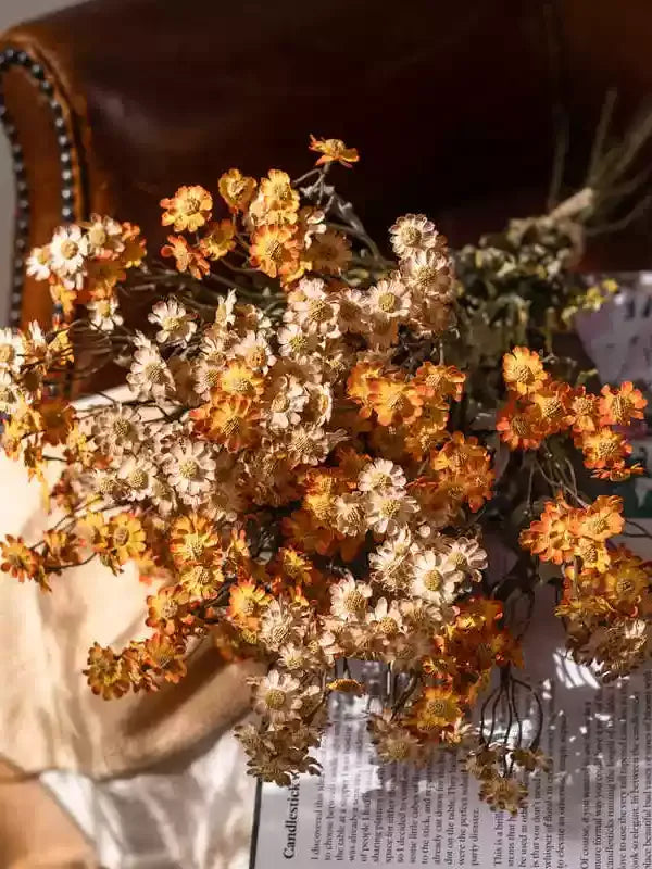 Autumn Daisy Spray 21in artificial flowers in orange cream by RusticReach on Tampa Home & Garden Store