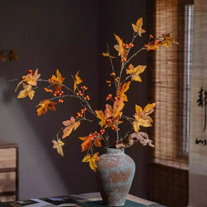 Autumn Maple Berry Branch 49.2in tall artificial plant with orange leaves RusticReach on Tampa Home & Garden Store