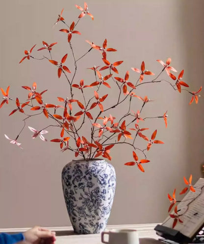 Autumn Pomegranate Leaf Stem RusticReach artificial plant with orange-red leaves on Tampa Home & Garden Store