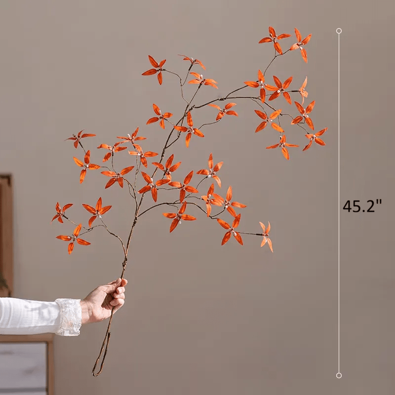Autumn Pomegranate Leaf Stem orange artificial foliage RusticReach artificial plant on Tampa Home & Garden Store