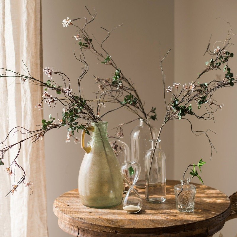 Faux silk baby's-breath vine stem, 27" tall with green leaves, RusticReach on Tampa Home & Garden Store