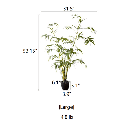 Artificial Bamboo Leaves in Pot by RusticReach, large green foliage in black planter on Tampa Home & Garden Store