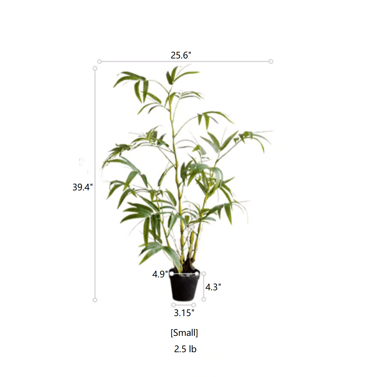 RusticReach artificial bamboo plant in black pot with green leafy stems, 39 inch tall on Tampa Home & Garden Store