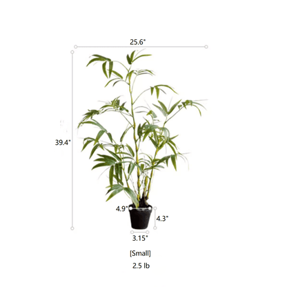 RusticReach artificial bamboo plant in black pot with green leafy stems, 39 inch tall on Tampa Home & Garden Store