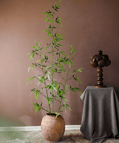 Artificial Bamboo Stem Plant set of 10 by RusticReach in terracotta pot for indoor decor on Tampa Home & Garden Store