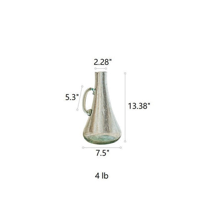RusticReach small opening bubble glass kettle vase, clear glass, 13in tall on Tampa Home & Garden Store
