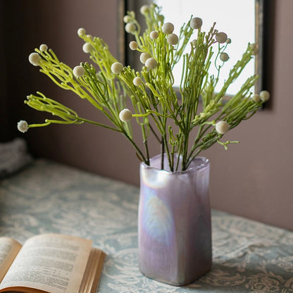 Artificial Berzelia Fruit Stem 24in tall faux in iridescent purple vase by RusticReach on Tampa Home & Garden Store