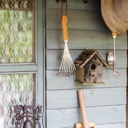 Birch Wood Decorative Bird House RusticReach; weathered wall-mounted birdhouse on siding on Tampa Home & Garden Store