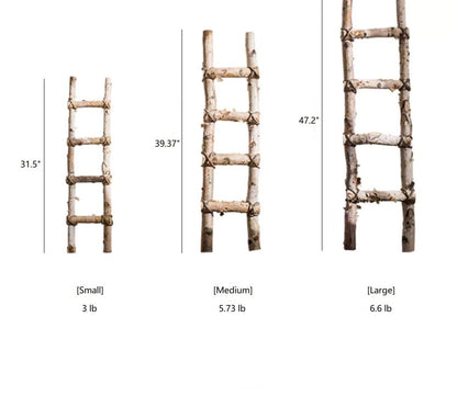 White Birch Wood Decorative Ladder set of three RusticReach ladders in small medium large sizes on Tampa Home & Garden Store