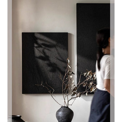 Black textured wall art two-panel set by RusticReach with a dark vase and dried branches on Tampa Home & Garden Store
