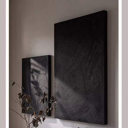 Black textured wall art set of two canvases by RusticReach, visual artwork on Tampa Home & Garden Store