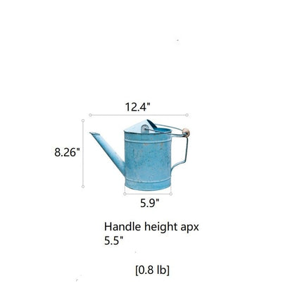 Blue metal watering can by RusticReach with long spout and handle on Tampa Home & Garden Store