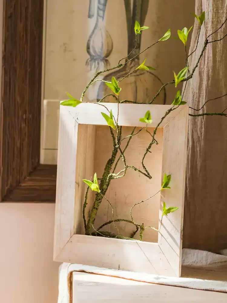 Rustic Botanical Wall Frame planter by RusticReach with a whitewashed wooden frame and trailing green vines on Tampa Home & Garden Store