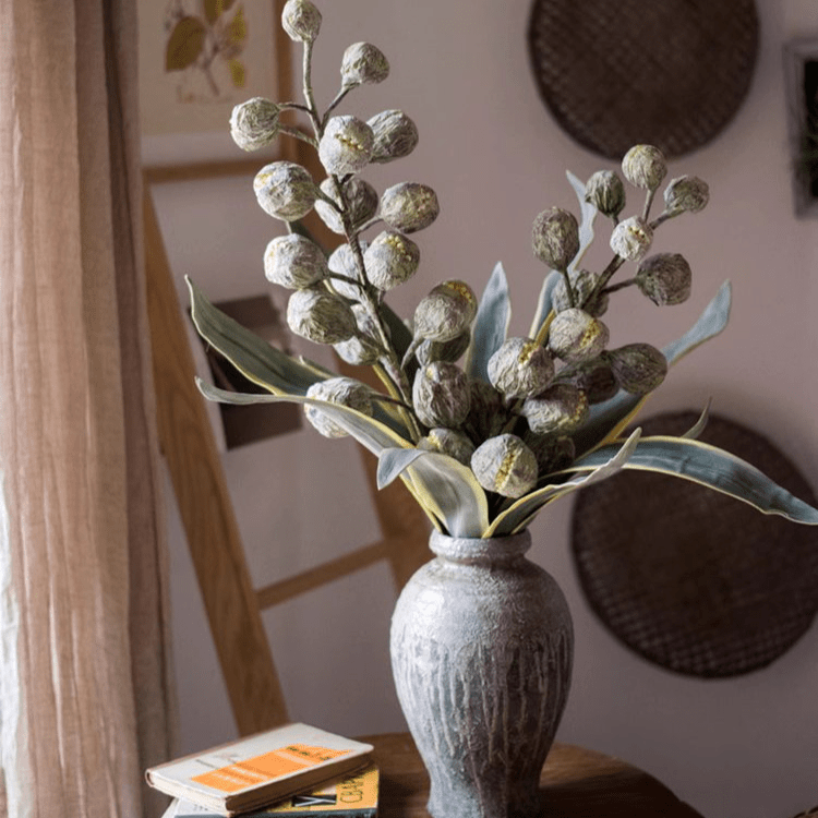 Designer Fruit Bouquet by RusticReach in a gray ceramic vase with frosted berries on Tampa Home & Garden Store