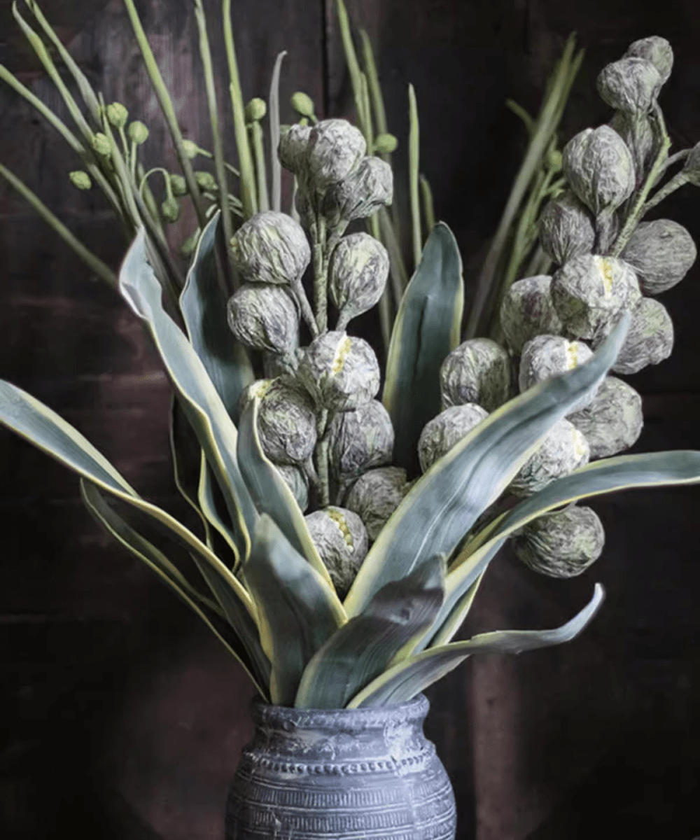 Designer Fruit Bouquet by RusticReach frosted berry clusters and leaves in ceramic vase on Tampa Home & Garden Store