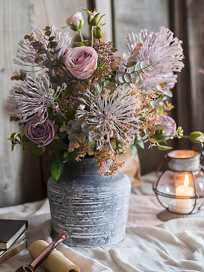 Rustic Lavender Bloom Bouquet 18.9in tall with pink artificial flowers in a vase RusticReach on Tampa Home & Garden Store