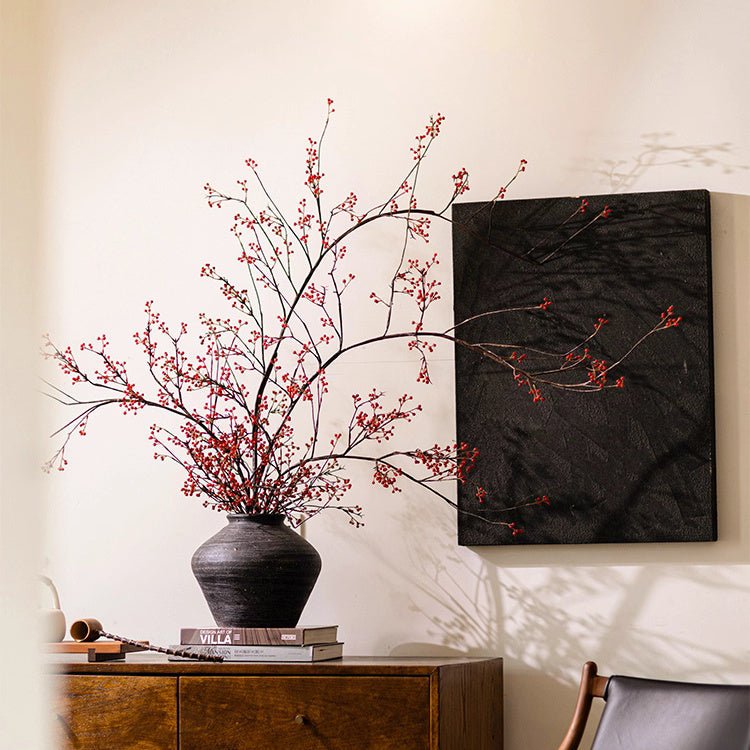 Rustic Berries on Tall Branch artificial plant in a vase with red berries by RusticReach on Tampa Home & Garden Store