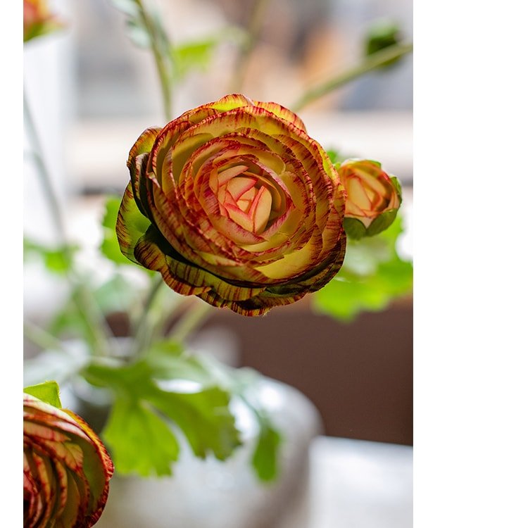 Buttercup artificial flower bundle in orange, faux silk, RusticReach, 21 inch tall on Tampa Home & Garden Store