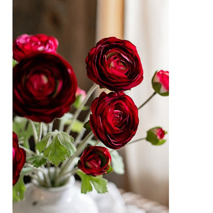 Faux Silk Buttercup Flower Bundle red burgundy 21 tall RusticReach artificial flowering plants on Tampa Home & Garden Store