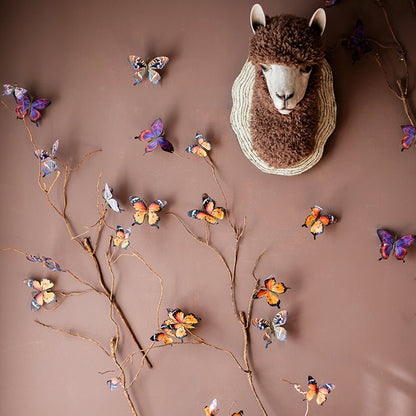 Butterfly clips set of 5 randomly picked in assorted colors on twig display on Tampa Home & Garden Store