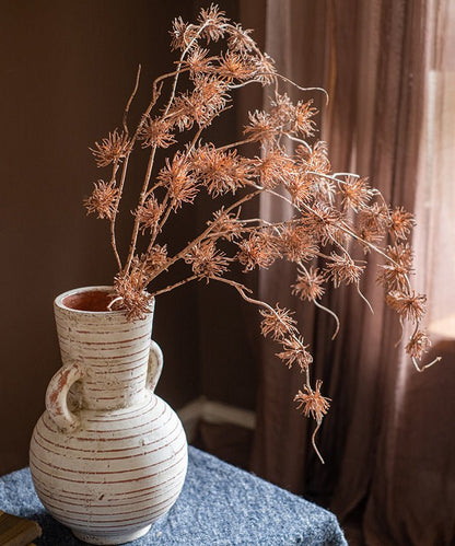 Plastic Cangli Stem 33in tall dried stem arrangement in striped ceramic vase on Tampa Home & Garden Store
