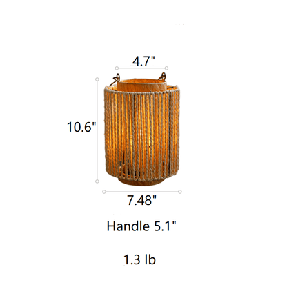 Portable Lantern Candle Holder by RusticReach, rope-paper lantern with warm glow, 10.6 tall, 1.3 lb on Tampa Home & Garden Store