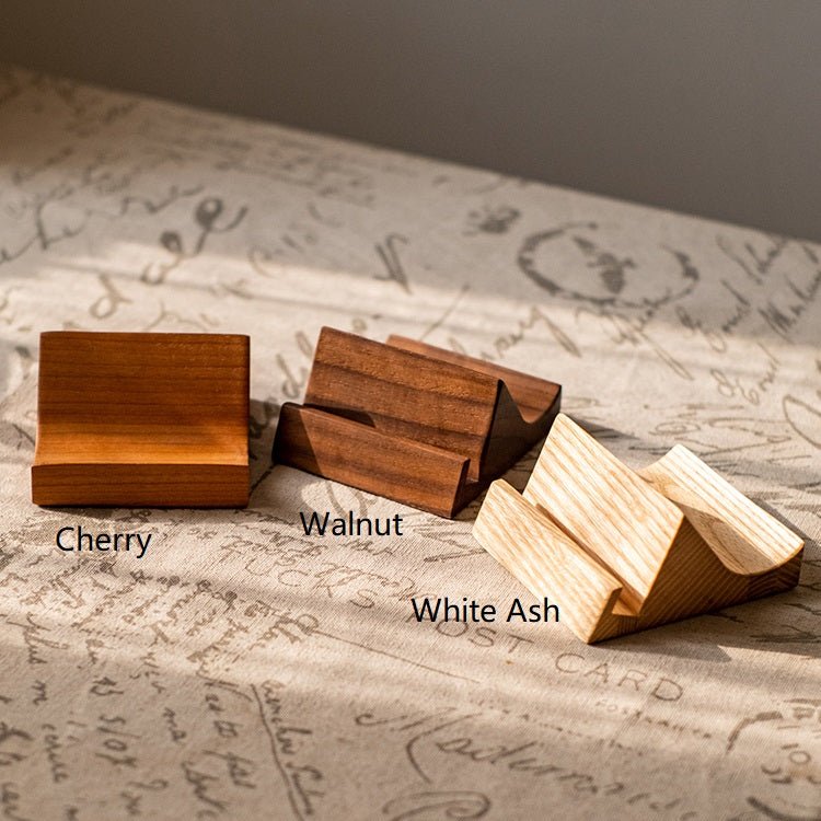 Solid wood cellphone stand set in Cherry, Walnut, White Ash by RusticReach; four pieces on Tampa Home & Garden Store