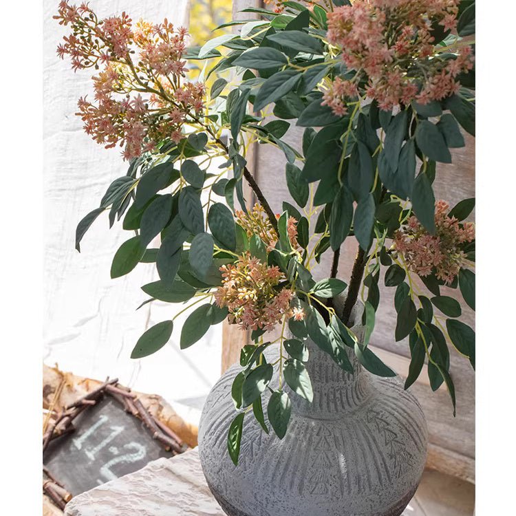 Cottage Garden Blossom Stem artificial plant with pink blooms and green leaves in a vase on Tampa Home & Garden Store