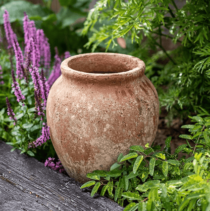 Distressed cement plant pot RusticReach weathered terracotta finish on Tampa Home & Garden Store