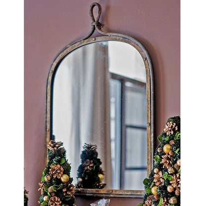 Antique Style Dark Iron Mirror arched frame with rustic patina by RusticReach on Tampa Home & Garden Store
