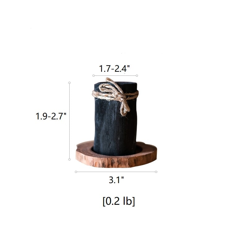 Desktop charcoal planter with round natural wood tray and rope accent by RusticReach on Tampa Home & Garden Store