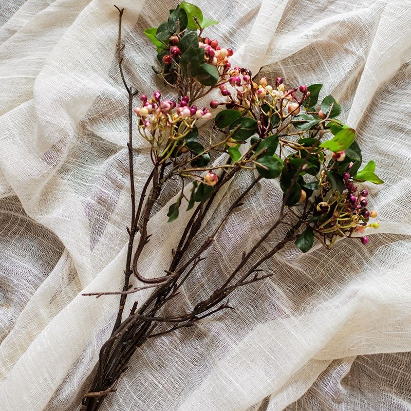 Rose Purple Elder Flower Leaf Bunch 22in tall by RusticReach with green leaves on Tampa Home & Garden Store