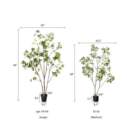 Artificial Japanese Enkianthus Tree Faux by RusticReach; large 94in and medium 68in potted with lush green foliage on Tampa Home & Garden Store