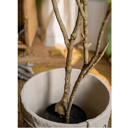 RusticReach Artificial Japanese Enkianthus Tree Faux in a gray fabric pot with slender trunks on Tampa Home & Garden Store