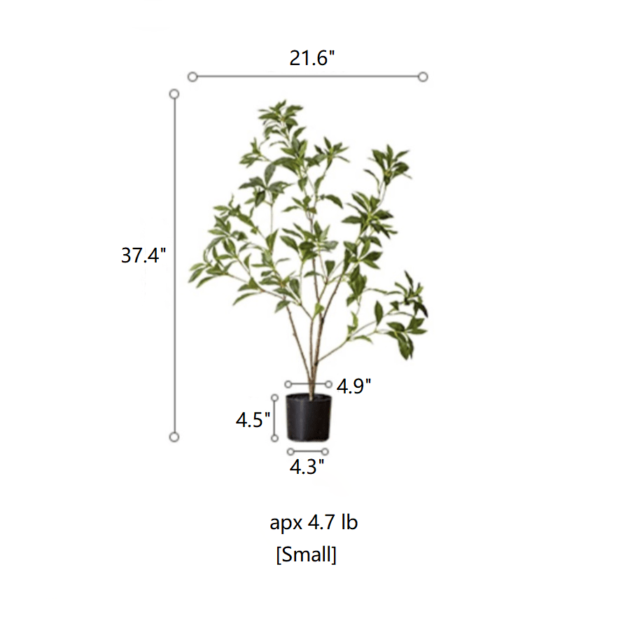 Artificial Japanese Enkianthus Tree Faux by RusticReach in a black pot with green foliage on Tampa Home & Garden Store