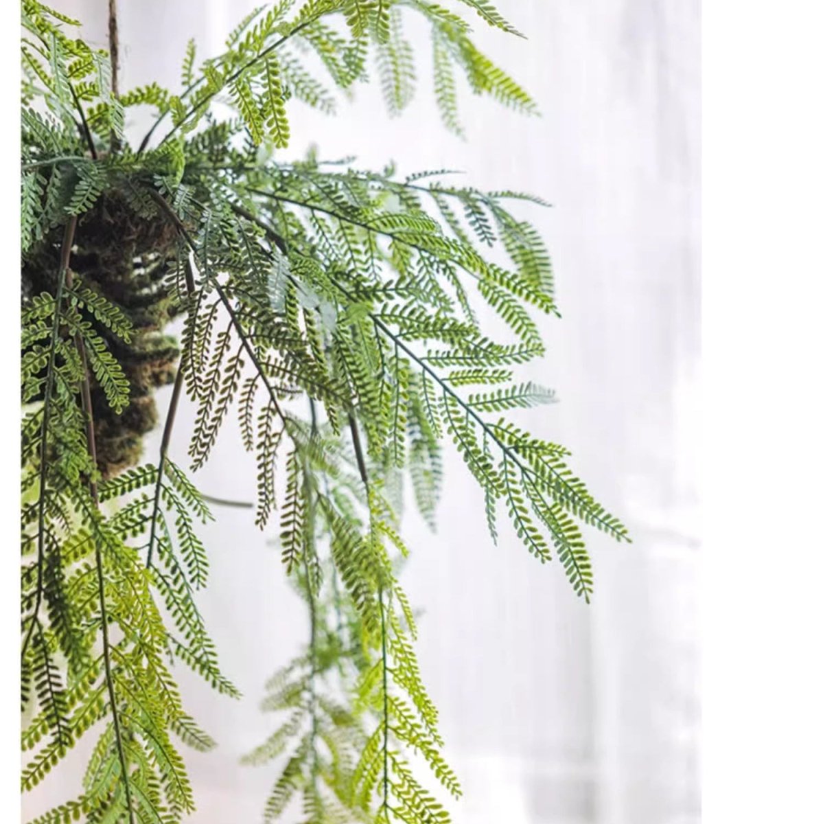 Artificial Fern Hanging Ball Decoration RusticReach with green cascading fronds on Tampa Home & Garden Store