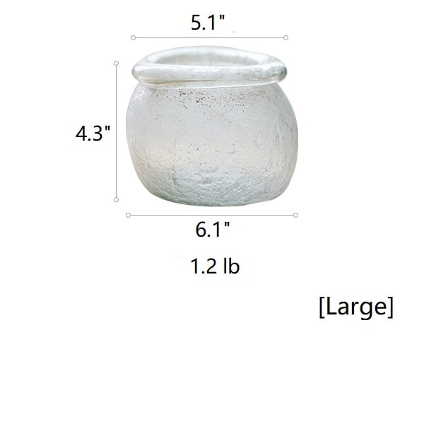 Hand Blown Glass Foggy Vase by RusticReach, large frosted glass with textured bubble surface on Tampa Home & Garden Store
