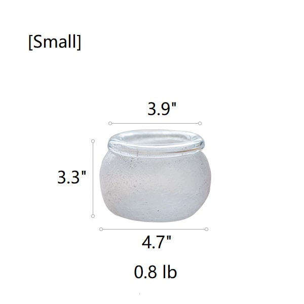 Hand Blown Glass Foggy Vase by RusticReach, small frosted glass vase with 3.3in height and 3.9in opening on Tampa Home & Garden Store