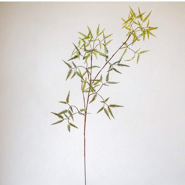 Artificial Faux Forked Fern Stem by RusticReach with brown stem and forked green fronds on Tampa Home & Garden Store
